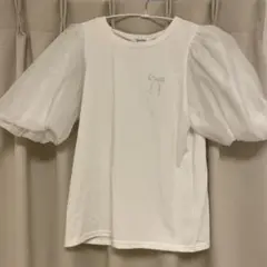 INGNI ホワイト リボン ビジュー　シフォン　袖 TシャツMサイズ