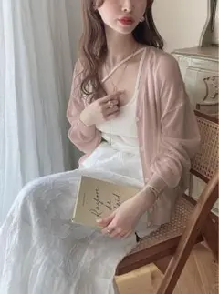 GRL グレイル kz99 シアーニットカーディガン ライトピンク