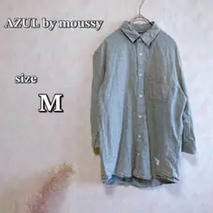 575 美品 アズールバイマウジー リネンシャツ 麻 七分袖 コットン M