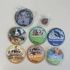 カリフォルニアディズニー　缶バッチ　海外ディズニー　7個セット