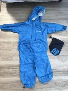 mont-bell レインスーツ(上下セット) 青サイズ90