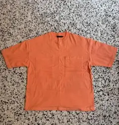 ニコアンドニ　オレンジ コットン Tシャツ 半袖 2ポケット