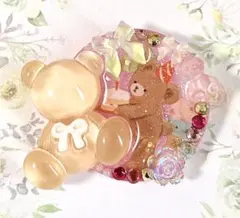 レジン ヘアゴム ハンドメイド デコ チンチラ 秋 紅葉 リボン - メルカリ