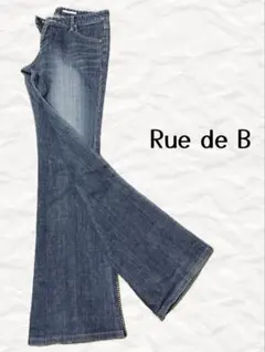 Rue be B リューデベー　サイドラインストーン　フレアデニムパンツ