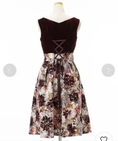 【AIMER】ベルベット×フラワードレス 結婚式ワンピース