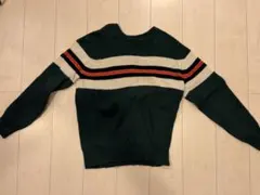 GAP ボーダーニット セーター Mサイズ グリーン クルーネック