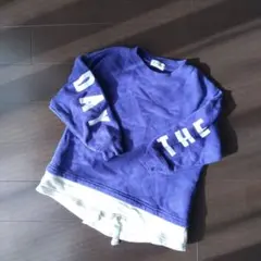 ビールーム　レイヤード風　ロゴ　トレーナー　パープル　110