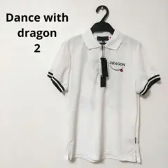 Dance with dragon　ゴルフシャツ　レディース　ポロシャツ　白