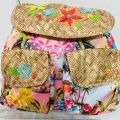 レスポートサック ショルダーバッグ フラワー刺繍 ハワイアン柄