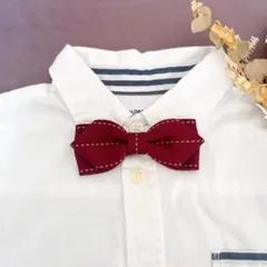 【中サイズ】キッズ蝶ネクタイ　レッド系　七五三　結婚式　発表会　卒園式　入学式