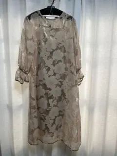 CPCM オーガンジーフラワーワンピース　結婚式ワンピースドレス