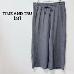 美品✨TIME AND TRU 【M】 グレー ワイドパンツ