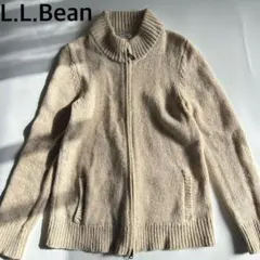 エルエルビーン　ダブルジップ　ニットカーディガン　美品　　パーカー　ベージュ