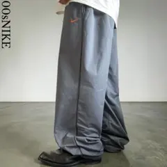 極太 00s OLD NIKE バギーナイロントラックパンツ 黄色サイドライン