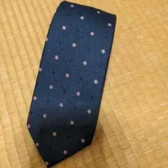 ISETAN MEN'S ネイビー ドット柄 ネクタイ　小紋柄