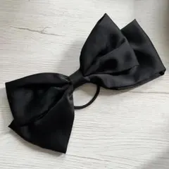 ビッグリボン ヘアゴム 黒