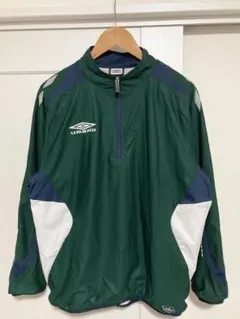 90s【希少】UMBROハーフジップ ナイロン プルオーバー ドローコード付 L 希少小さめ】90s UMBRO ナイロンプルオーバー中綿ジャケット L