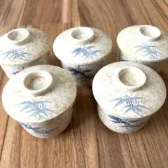 有田焼 茶碗蒸し碗 5客セット 蓋付き 和柄 焼物 和食器のサムネイル