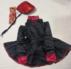 チャイナドレス キョンシー 赤色 コスプレセット 仮装 ハロウィン