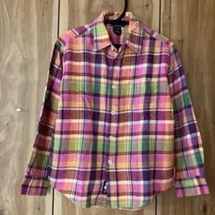 GAP キッズ 長袖チェックシャツ 120 ネルシャツ