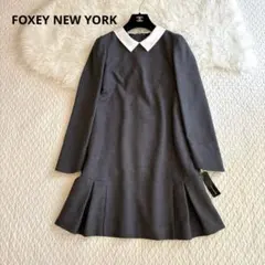 極美品♡フォクシー Cresent 白襟ニットワンピースドレス 40 近年