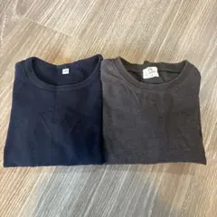 無印良品　nemo 長袖カットソー ネイビー ダークグレー 2点110cm