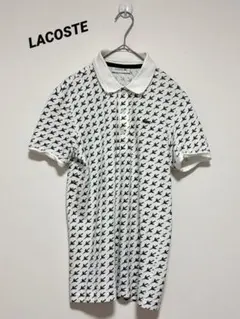 【美品】LACOSTE ラコステ ポロシャツ ホワイト×グリーン