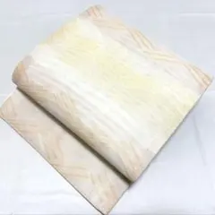 野蚕糸 京袋帯 ワイルドシルク ムガシルク ゴールデンムガ 薄茶色