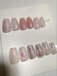 グリッターグラデーションネイルチップ 6サイズ