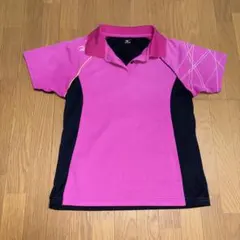 ポロシャツ ピンク/黒 ストライプ