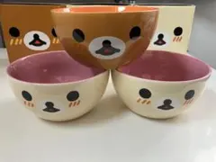 リラックマ　コリラックマの陶器ボウル3個セット。