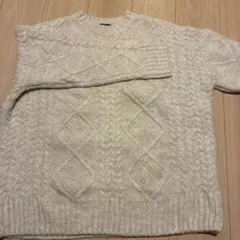 Doula Doula ホワイト ケーブル編み セーター　ニット