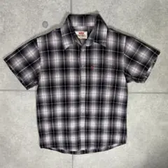 Levi's　半袖シャツ　オンブレチェック　シャドー　太襟　ぼかし具合抜群
