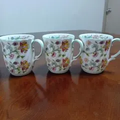 Minton ミントン プレート 皿 花柄 楕円形 マグカップ3個のサムネイル