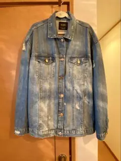 zara ライトブルー ダメージデニムオーバーサイズジャケット(s-m) 値下げ