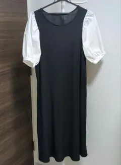 西松屋　授乳ワンピース　半袖　ブラック　マタニティ　M〜L