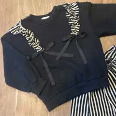 mallangjelly カットソー　95 100 フリル黒　トレーナー　韓国服