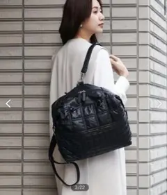 【定価1.7万・3WAY】MKミッシェルクラン キルティングバッグ A4可 黒のサムネイル