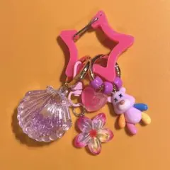 SALE じゃらじゃらキーホルダー　チャーム　キーホルダー　ピンク