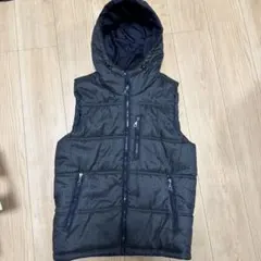 ダークグレー キルティングダウンベスト