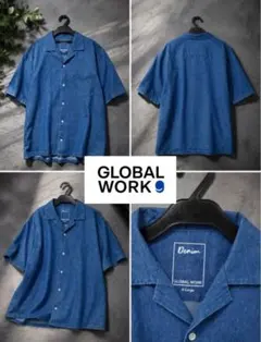 美品✨GLOBAL WORK メンズ　薄手オーバーデニムシャツ　XLのサムネイル