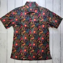 BAMBINO ファイヤーワークス オープンカラー シャツ　花火柄　アロハ