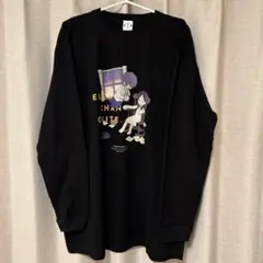 【XXLサイズ】夜以外もよく眠るエルマちゃん ロングTシャツ（黒）