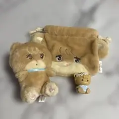 mikko ラテ フェイス巾着 ぬいぐるみマスコット すわらせ隊