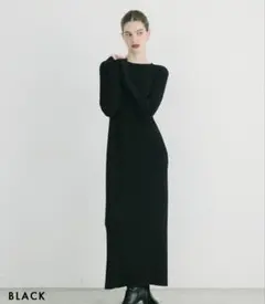 BASEMENT黒裏起毛マキシワンピース