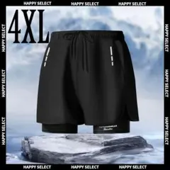 水陸両用 メンズ水着 大きいサイズ サウナ 黒 フィットネス 4XL 通気性
