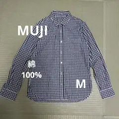 MUJI　 ギンガムチェックシャツ　M
