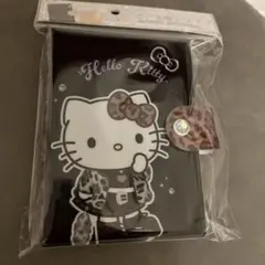 ハローキティ　シール帳　シールバインダー　ギャル　ヒョウ柄　黒　ブラック