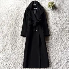 美品✨マックスマーラ ベルテッドコート マキシ カシミヤ 女優襟 ブラック 38 美品✨マックスマーラ ベルテッドコート マキシ カシミヤ 女優襟