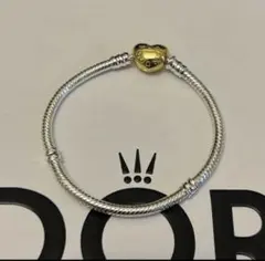 18cm Gold Heart Clasp Snake Chain Bracelのサムネイル